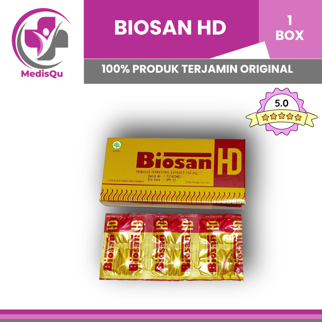 BIOSAN HD Tribulus Terrestris Extract 750mg  | Suplemen VITALITAS & PROMIL PRIA I Box 12 Tablet