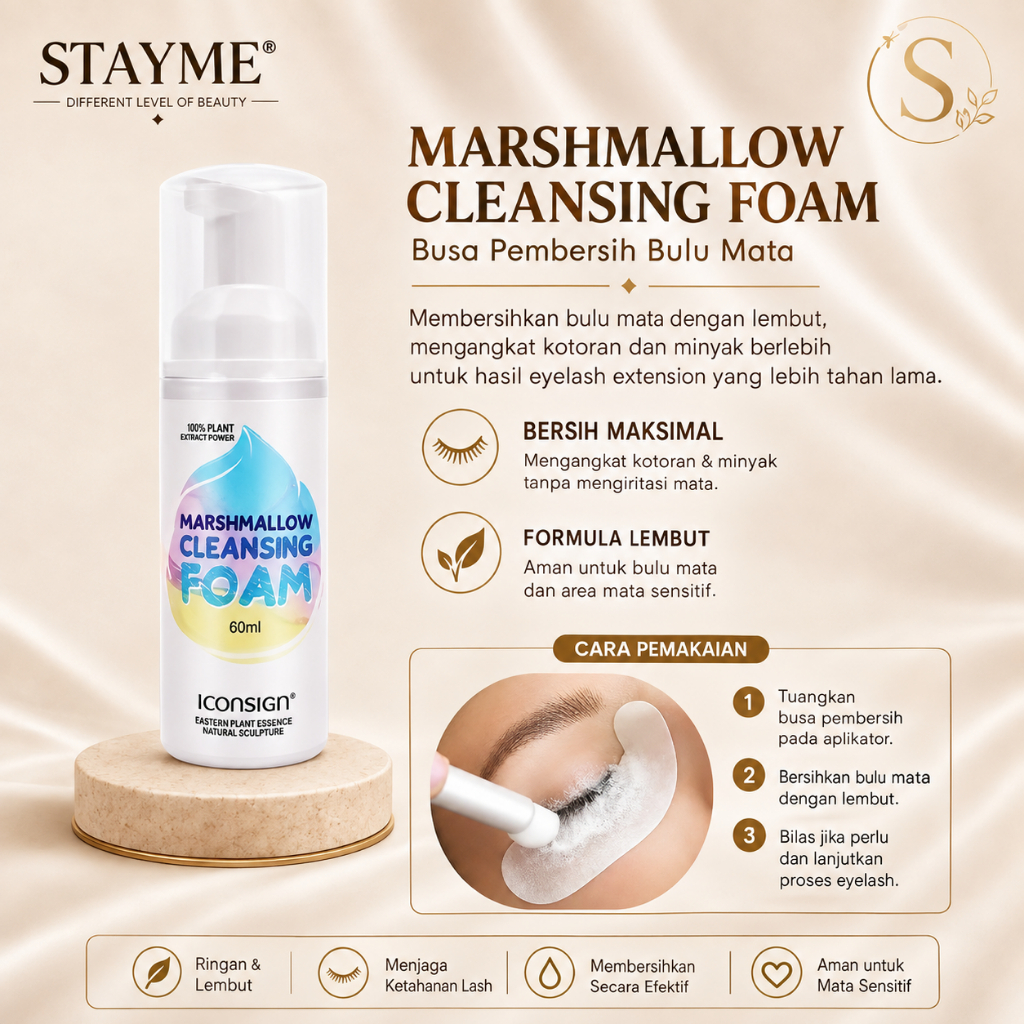 MARSHMALLOW CLEANSING FOAM – PEMBERSIH BULU MATA EYELASH EXTENSION