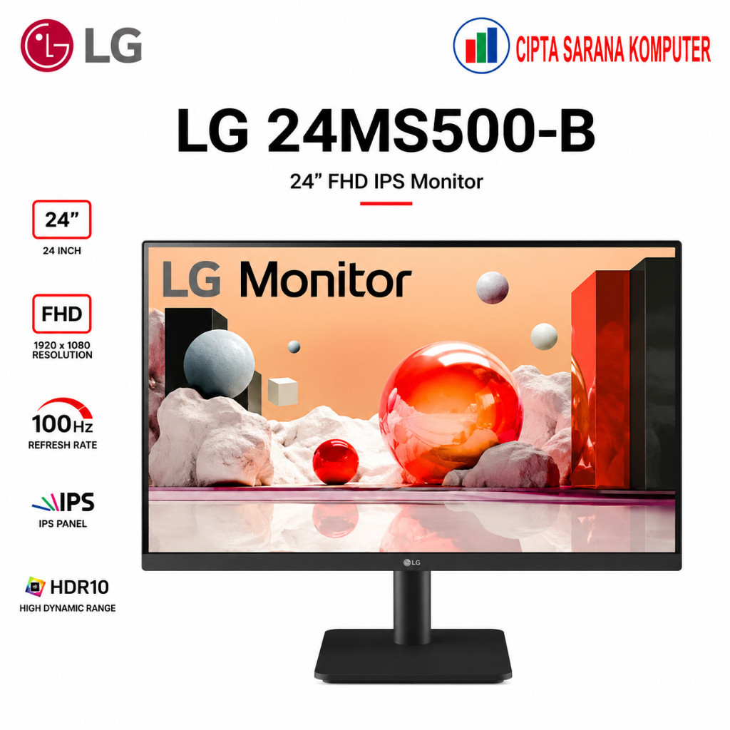 LG 24" IPS FHD Monitor 24MS500-B 100Hz