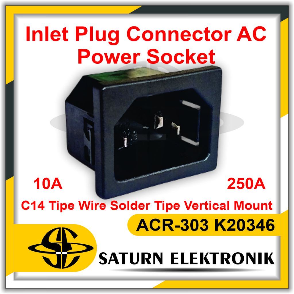 SOCKET AC TANPA BAUT / SOKET 3 PIN / SOKET AC POWER C14 10A 250V