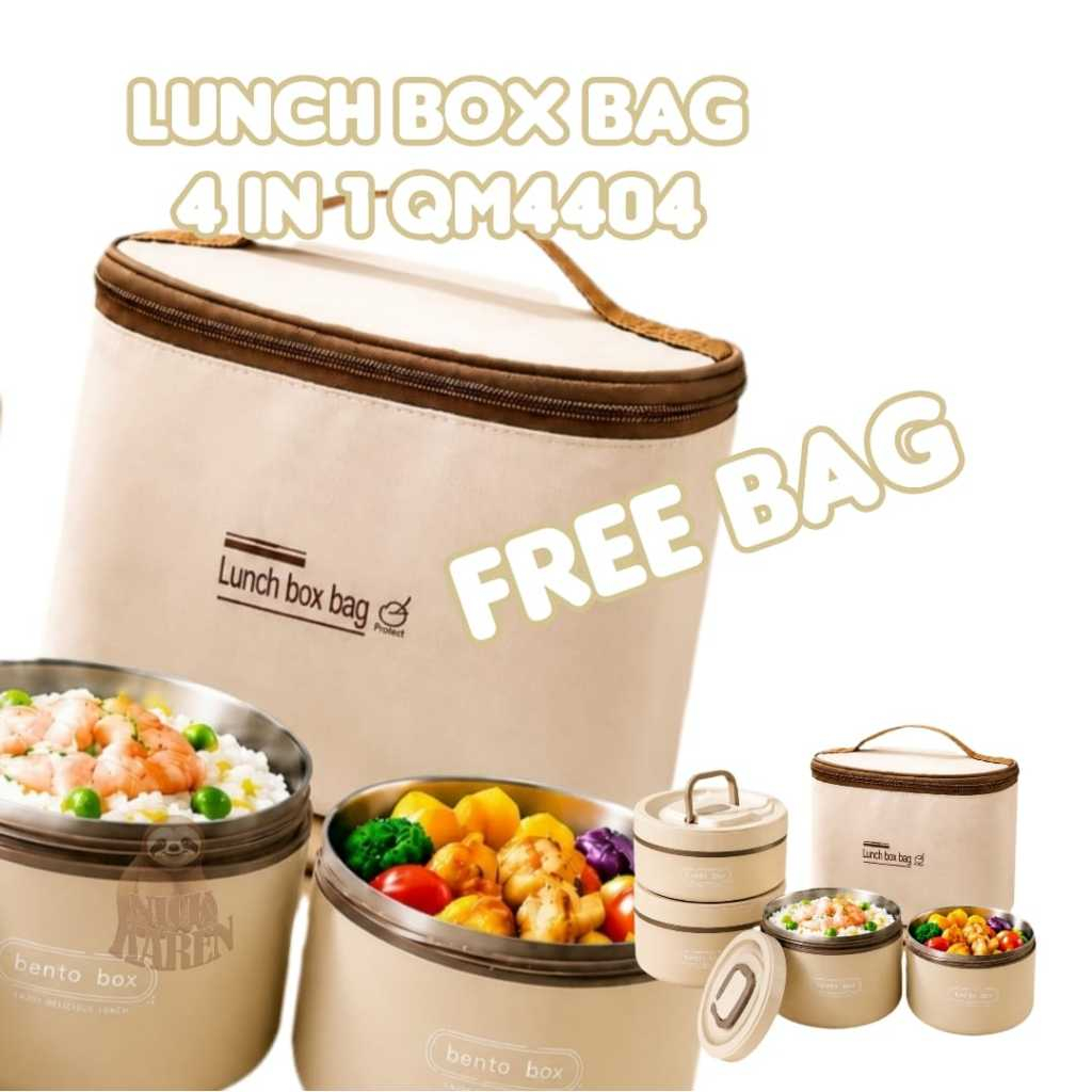 LUNCH BOX BAG 4 IN 1 QM4404 - FREE BAG