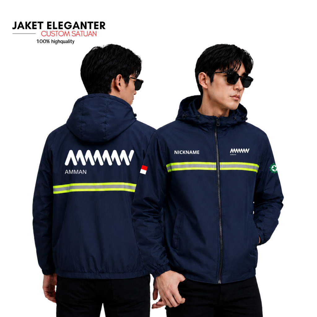 Jaket Visibilitas PT Perusahaan Tambang Custom Logo AMMAN Mineral Scotlight Full