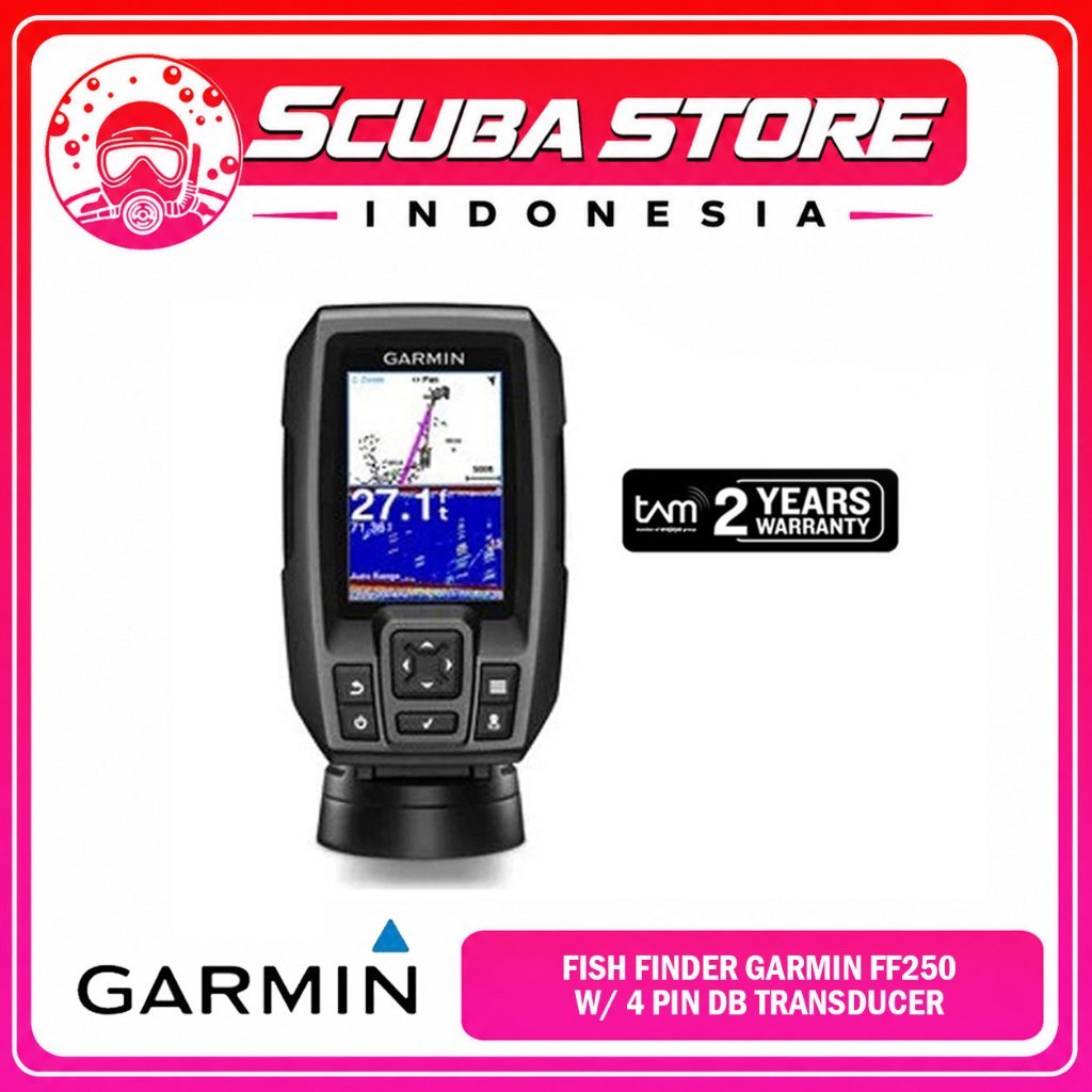 GPS Garmin FF250 With 4-pin DB Transducer Fish Finder Sonar Maps Peta Navigasi Pendeteksi Pelacak Ik