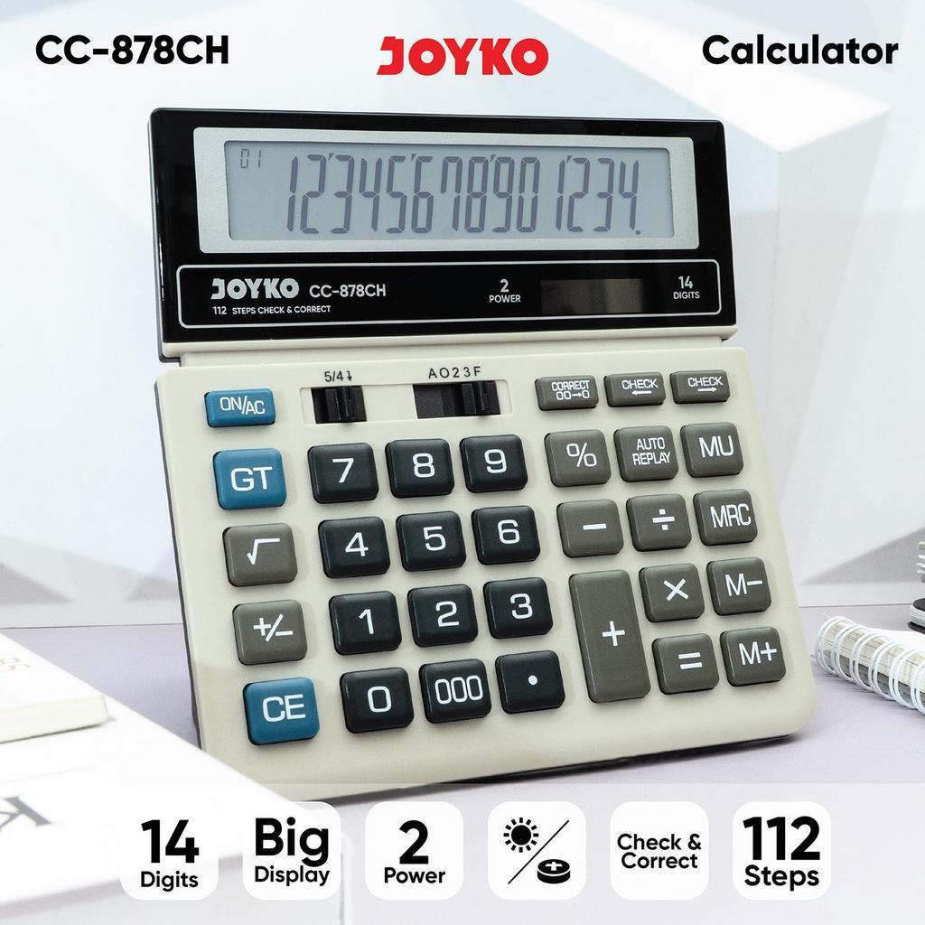 Kalkulator Joyko CC-878CH 14 Digit Tampilan Besar