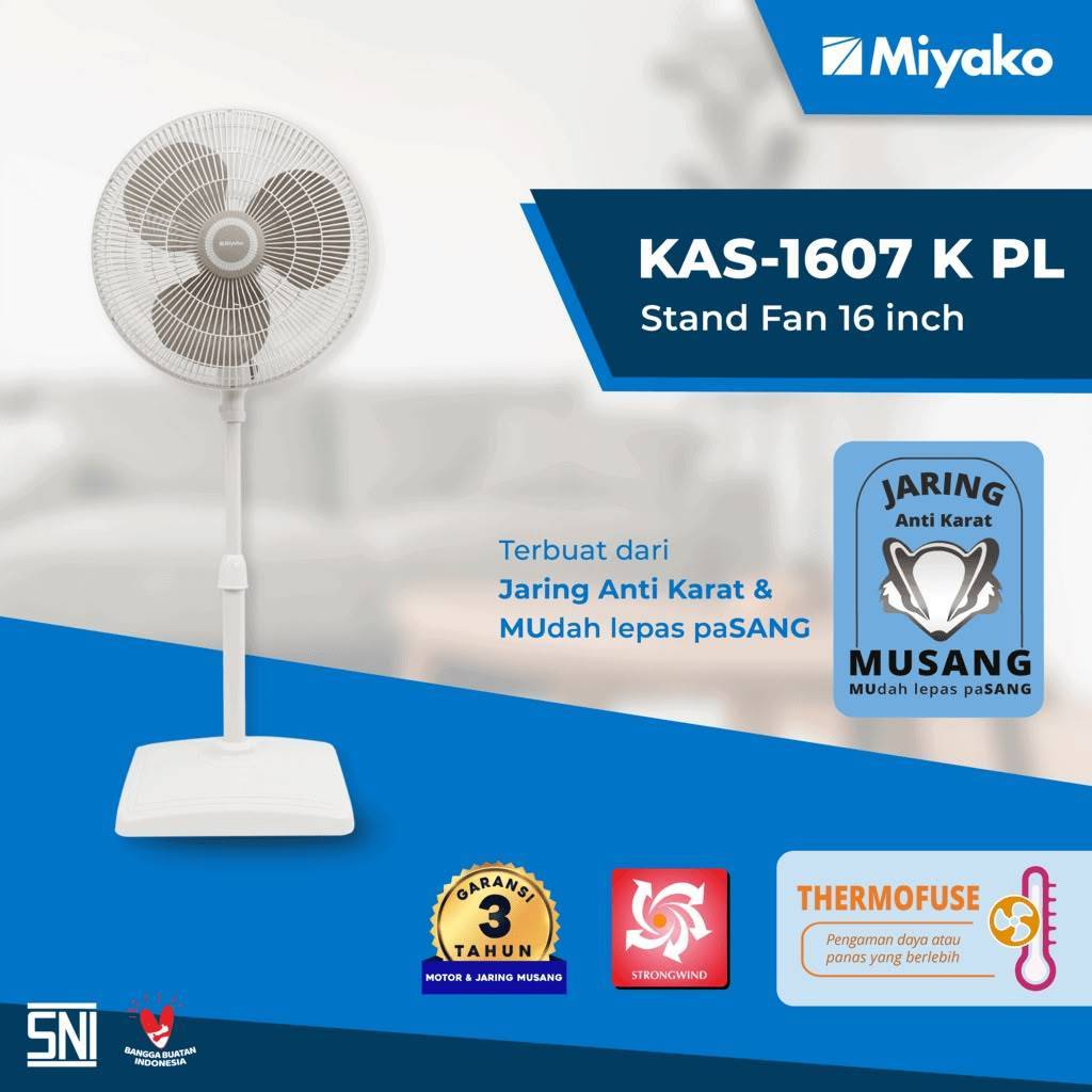 KIPAS ANGIN MIYAKO STANDFAN KAS-1607 K PL