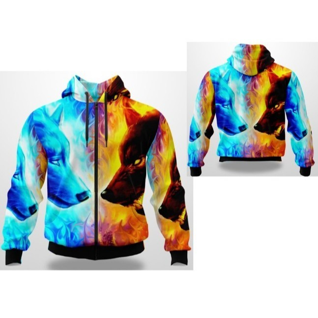 Jaket Custom Serigala Psychadelic Keren