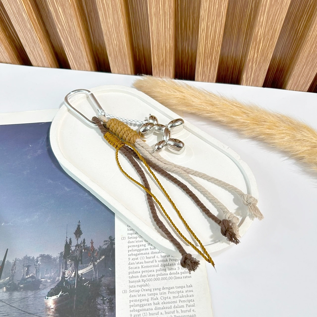 Gantungan Tas Poodle Balloon Dog Silver Gantungan Kunci Macrame Aesthetic Gantungan Kunci Anjing Pud