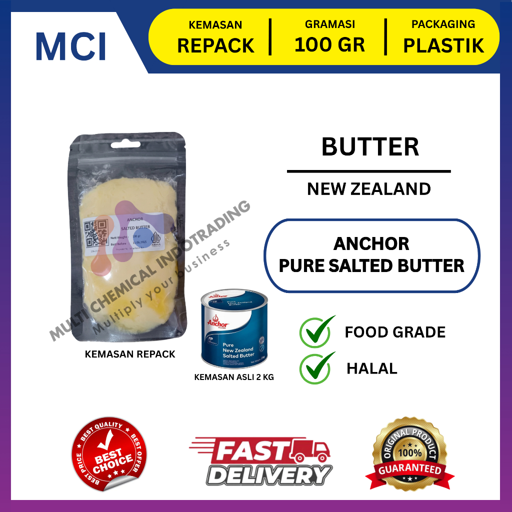 BUTTER ANCHOR 100 GR / SALTED BUTTER ANCHOR / ANCHOR MENTEGA
