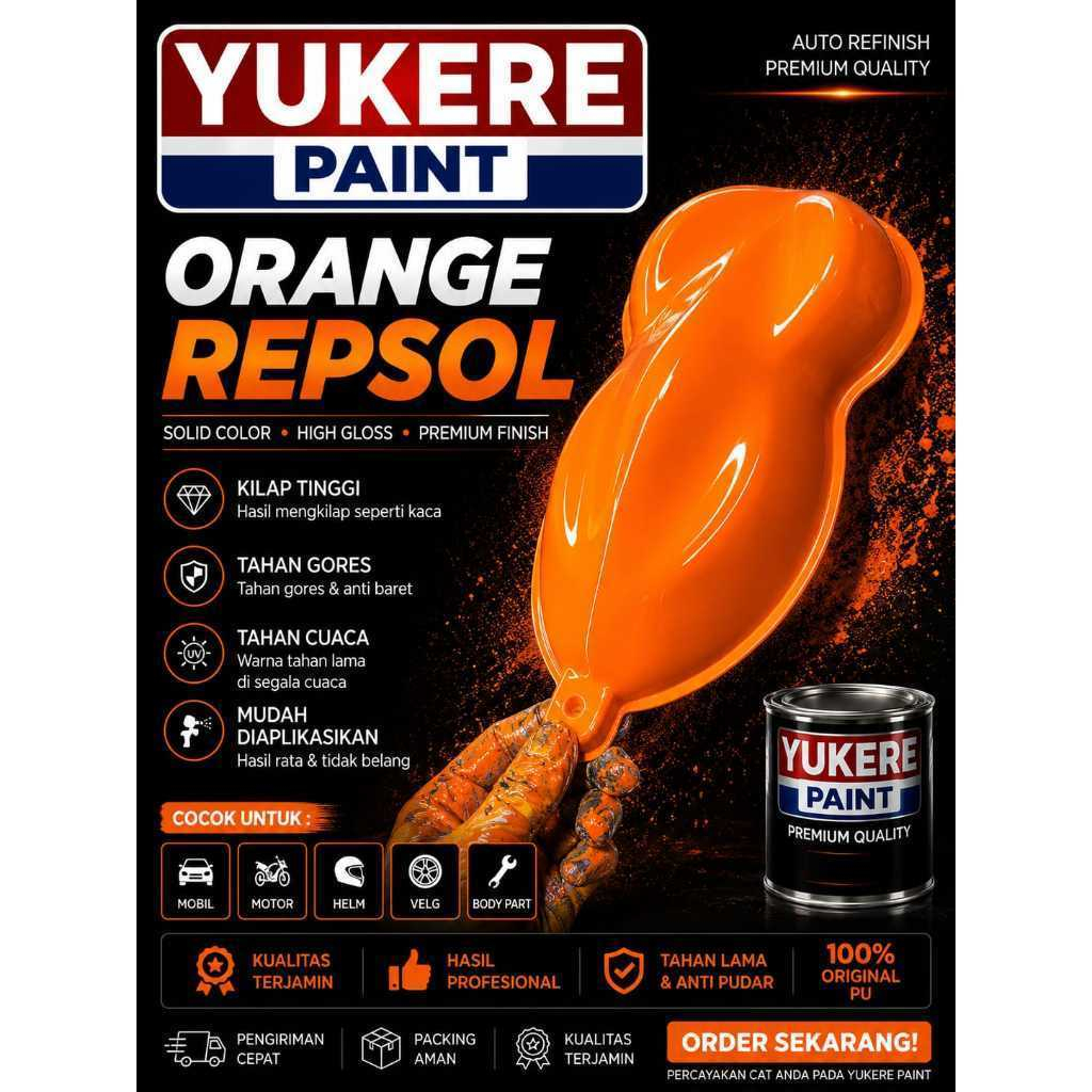 cat motor orange repsol bahan pu/cat oren repsol pu 500ml