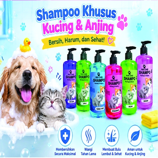 Shampo Kucing Dan Anjing Yang Anti Kutu Jamur Dan Rontok Melembutkan Bulu 500ml / Shampo Kucing Anti