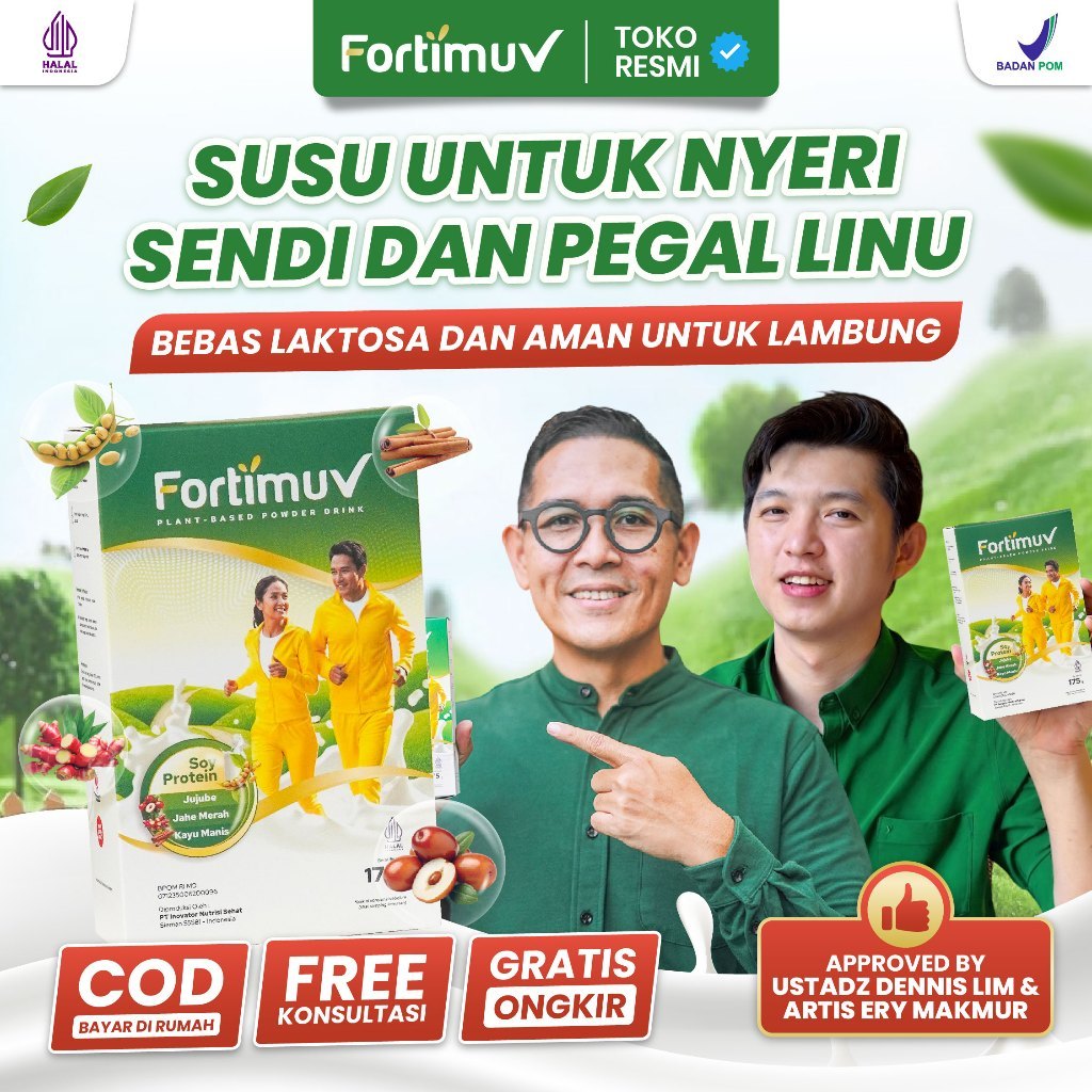 Fortimuv Original - Susu Bubuk Solusi Atasi Masalah Lutut Nyeri Sendi Kaku Pegal Linu Isi 175gr