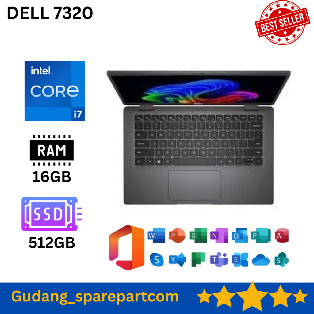 Laptop Dell Latitude 7320 2 IN 1 | Intel core i7 Gen 11 | RAM 16GB | SSD 512GB Bergaransi
