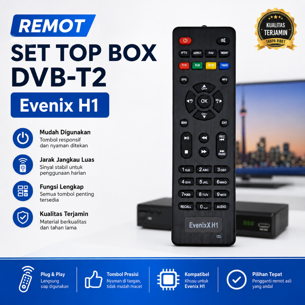 Remot Set Top Box DVB-T2 EVINIX H-1