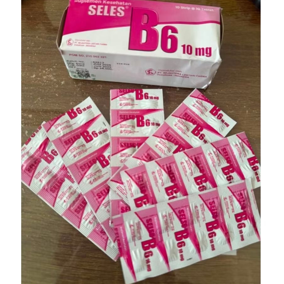 Suplemen Kesehatan SELES B6 10 mg 1 Strip 10 Tablet anti mual