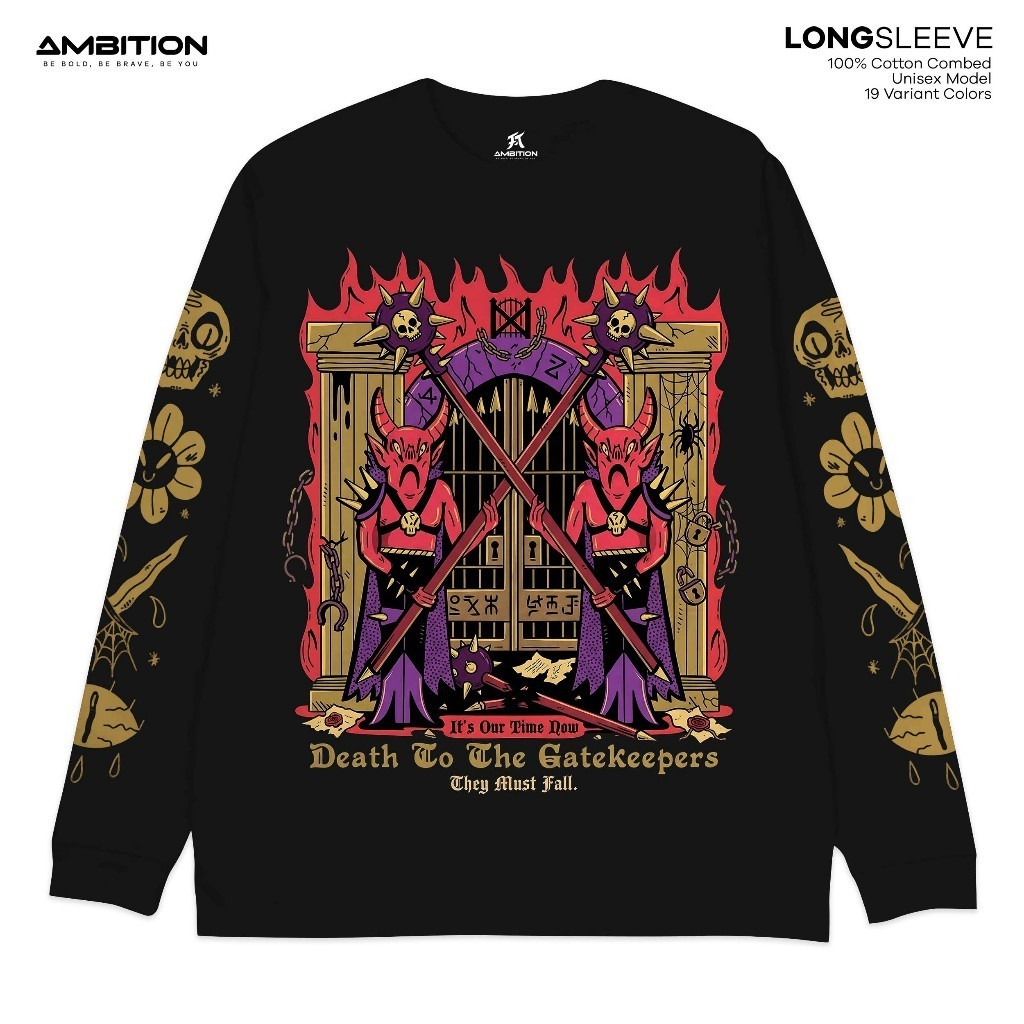 AMBITION Longsleeve Tshirt Diable I Long Sleeve Reguler Unisex I Kaos Lengan Panjang I LS-B045
