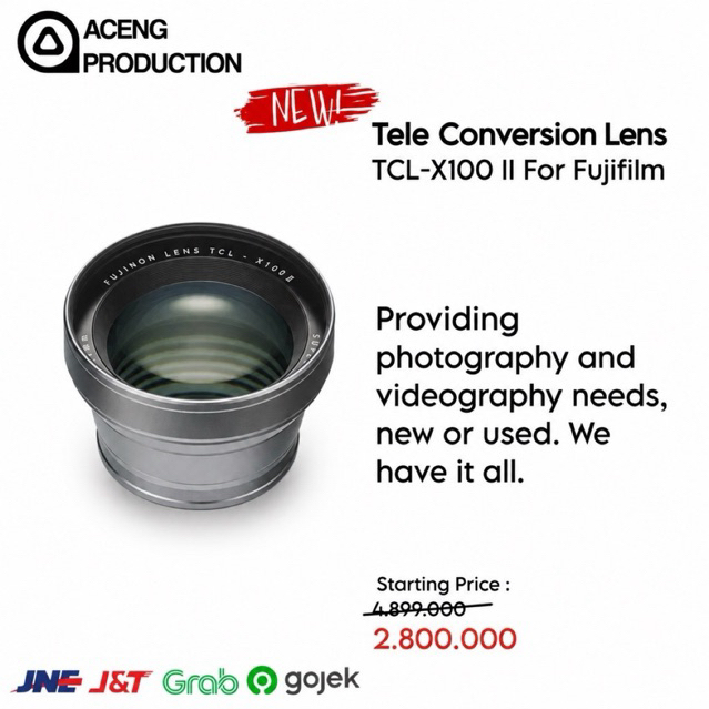 Fujifilm Tele Conversion Lens TCL-X100II Untuk Kamera Fujifilm X100 Bergaransi