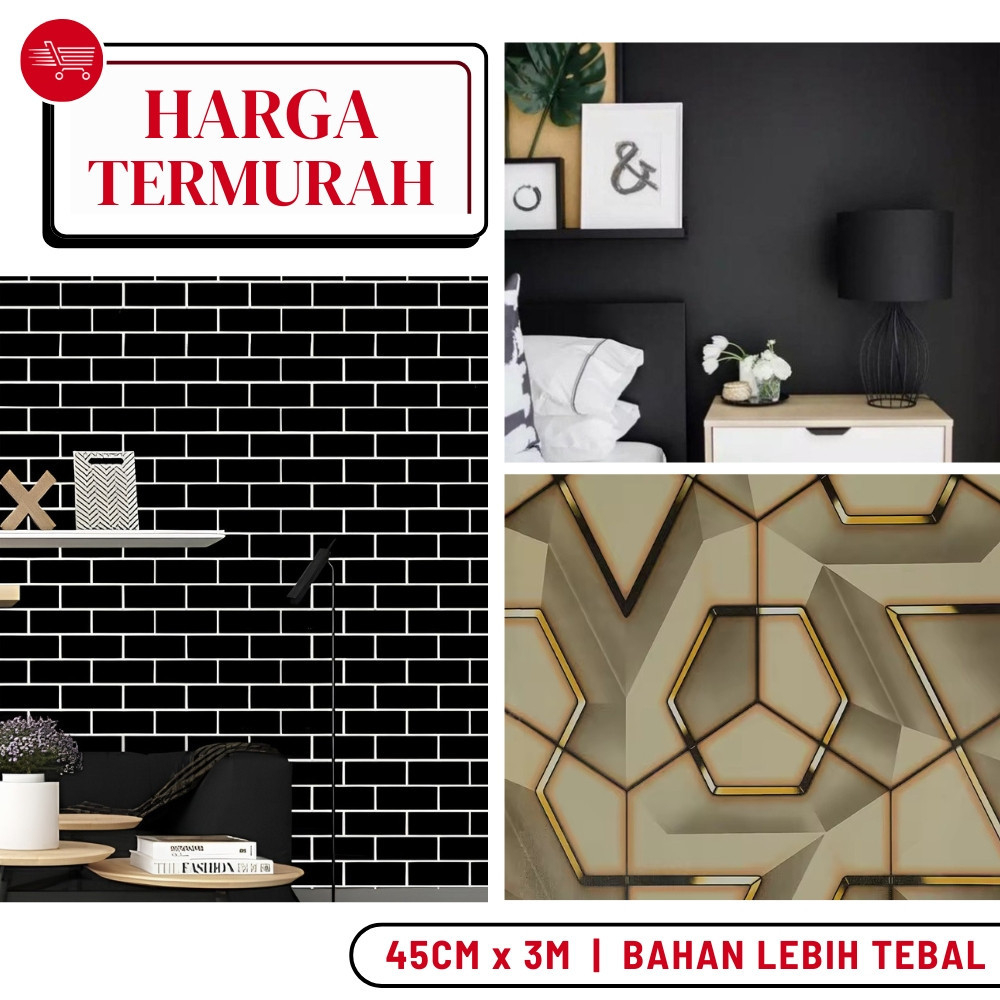Wallpaper Dinding Hitam Wallpaper Bata Hitam Wallpaper Stiker Dekorasi Dinding Motif Batu Bata