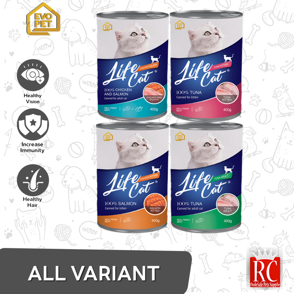 MAKANAN KUCING BASAH LIFE CAT KITTEN KALENG 400 GR