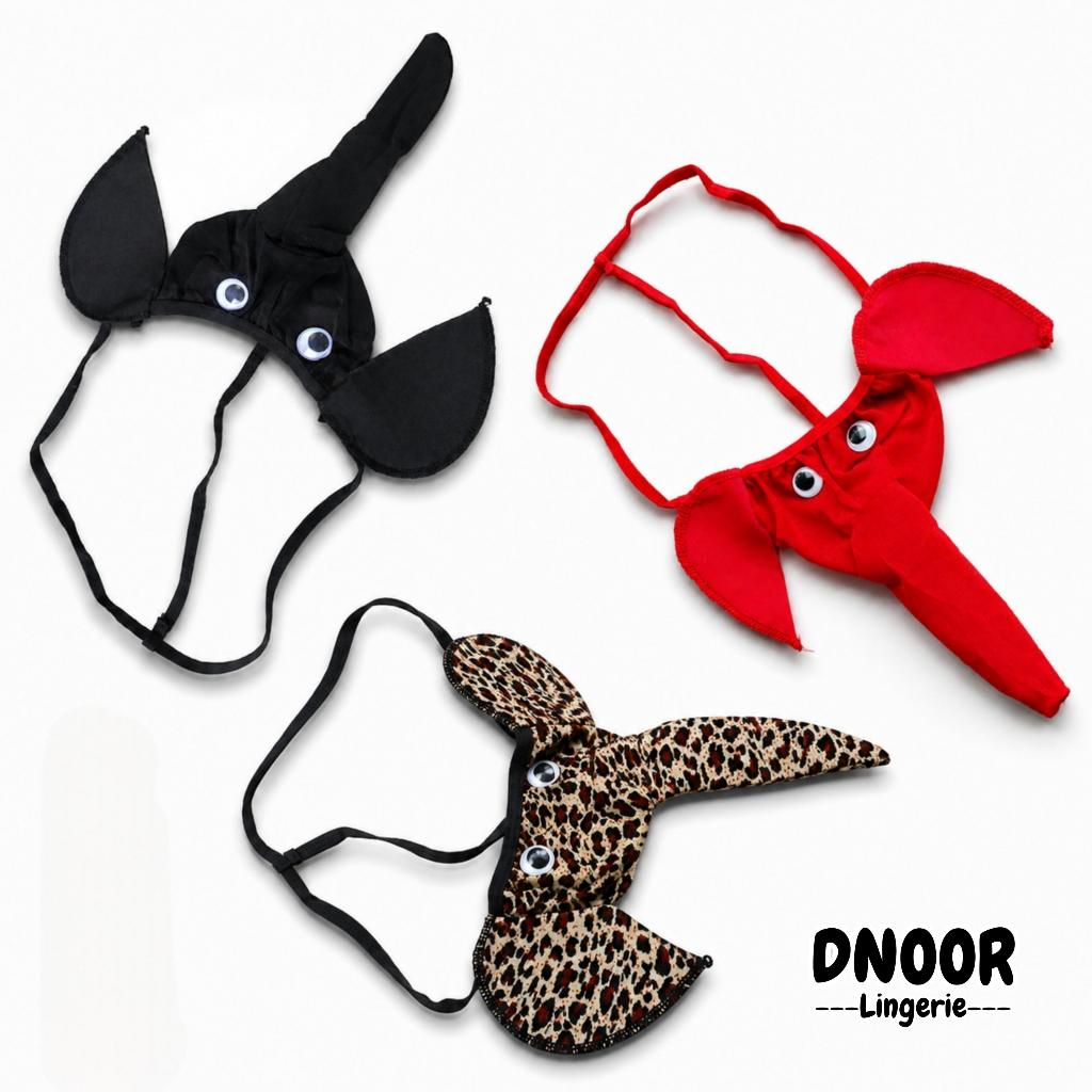 DNOOR Lingerie Elephant Celana Dalam Gstring Thong Pria Cowok Motif Gajah Belalai