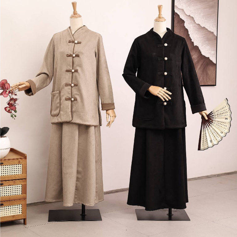 Set Tunik Mei Mei Bahan Leather Suede by Jetta