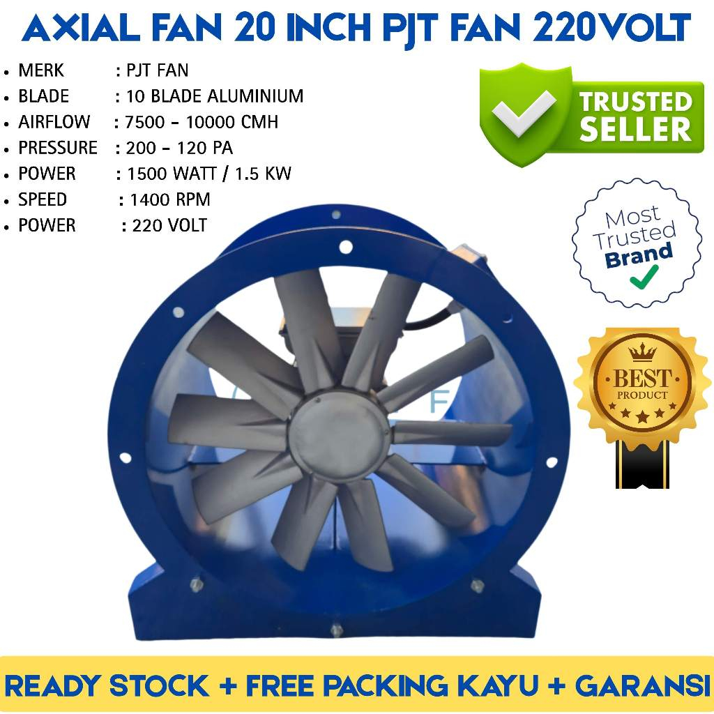 Axial Fan 20 inch 1.5 Kw 220 Volt 1400 Rpm PJT FAN - blower axial fan 20"