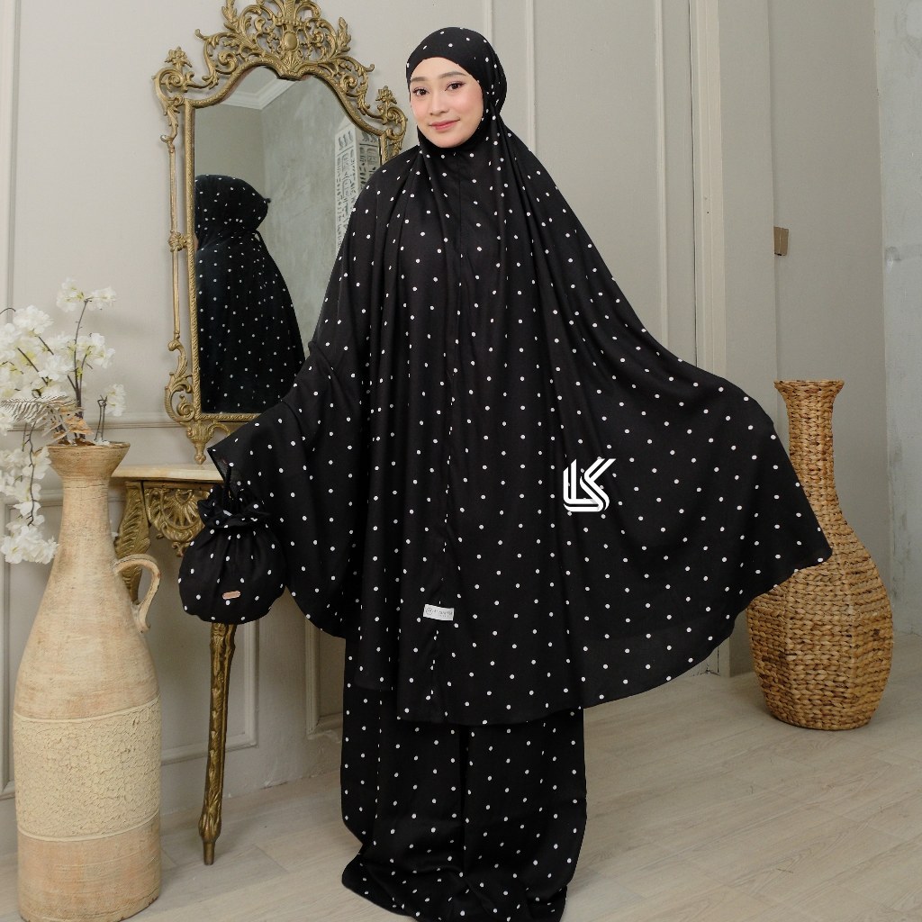 KAHI - Mukena Dewasa Polkadot Polka Classic Rayon Premium Viscose