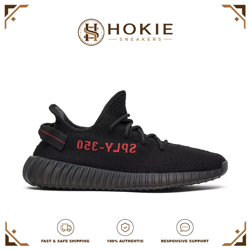 Hokie Sneakers - Adidas Yeezy 350 Boost V2 Bred Black Red