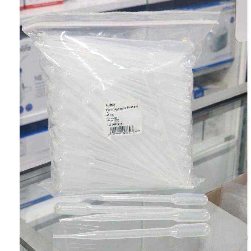 PIPET PASTEUR PLASTIK3 ML ONEMED ISI 100 PER PACK / PIPET PLASTIK 3 ML / PIPET PASTEUR / PIPET PLAST