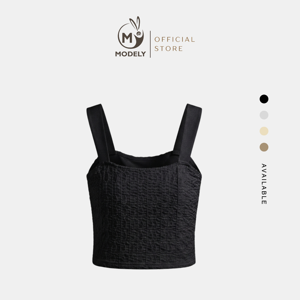 MODELY - Tanktop Bra Korea Tali Lebar Wanita Crop Top Bra Motif Transparan Adem Push Up BR254