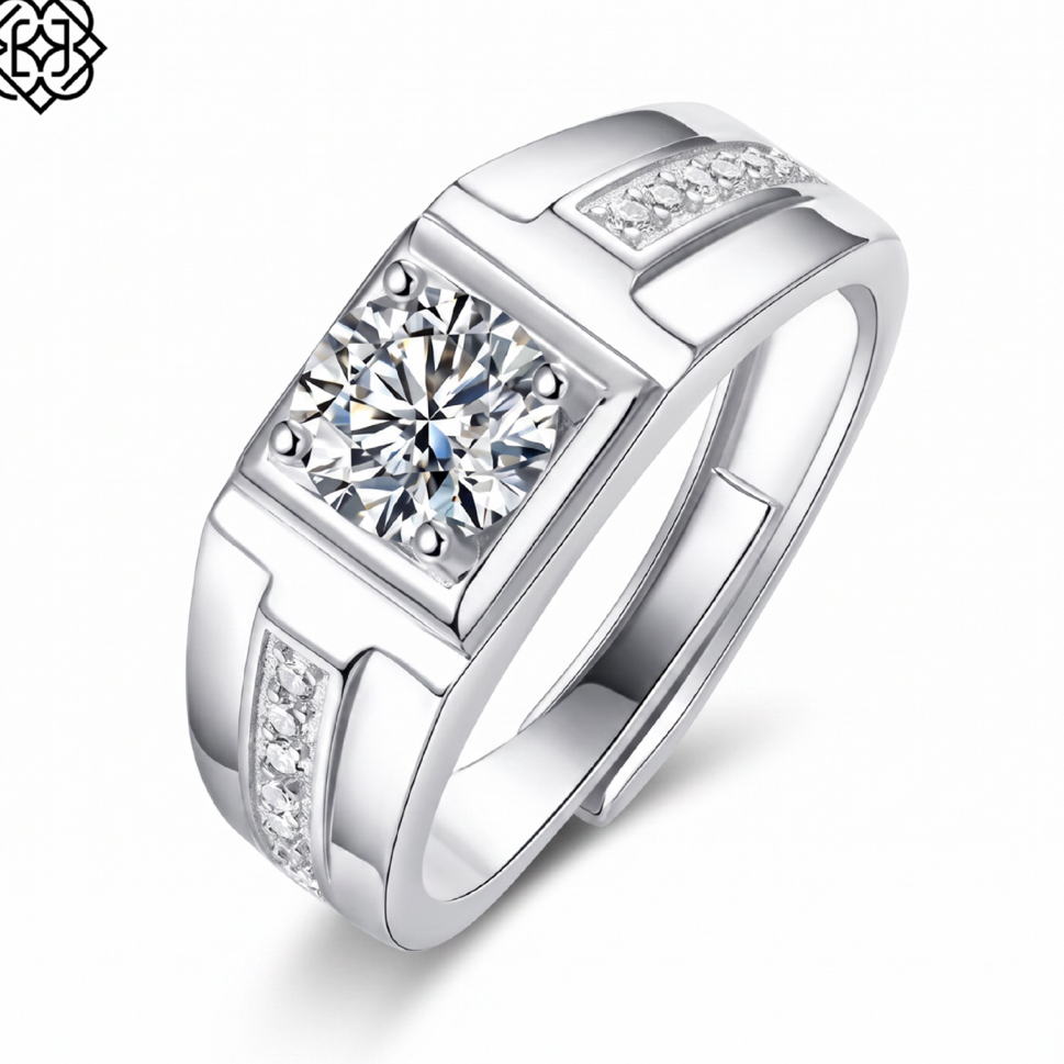 Luxoela Cincin Pria Adiel Moissanite Adjustable