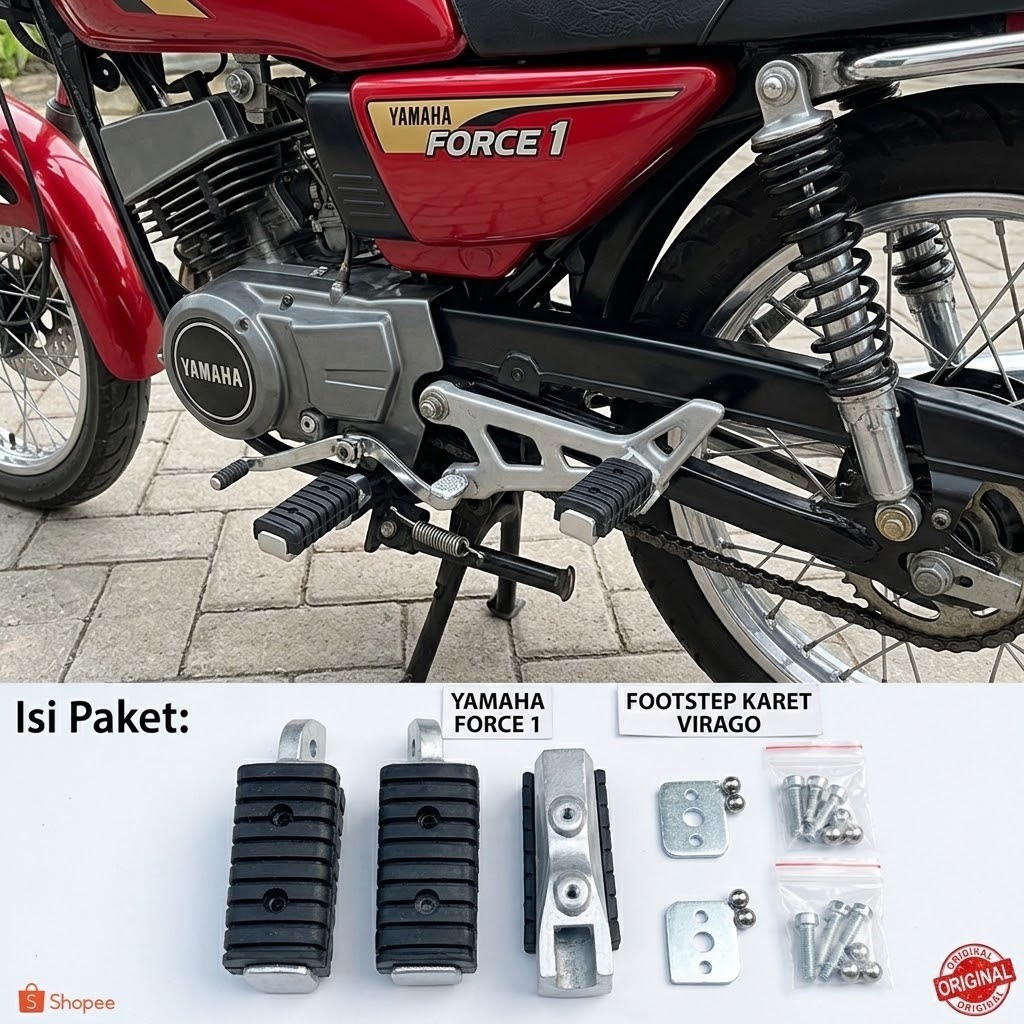 KARET FOOTSTEP YAMAHA VIRAGO/KARET POOTSTEP YAMAHA VIRAGO 1SET KANAN KIRII