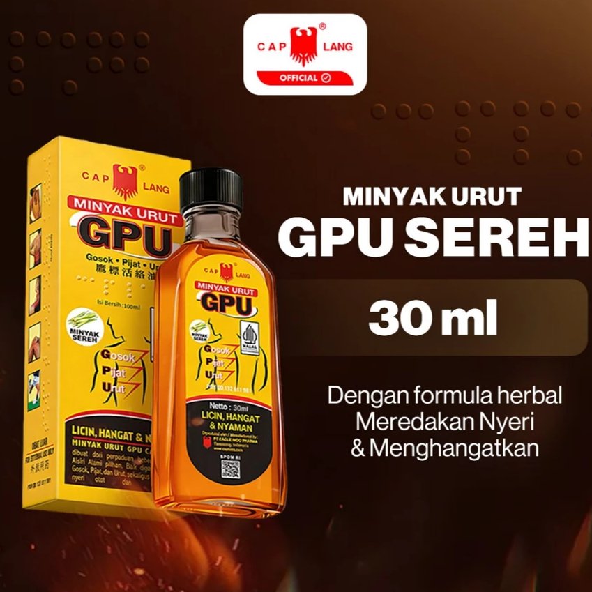 (5 botol) GPU minyak urut gosok 30ml minyak urut dari sereh meredakan pegel linu