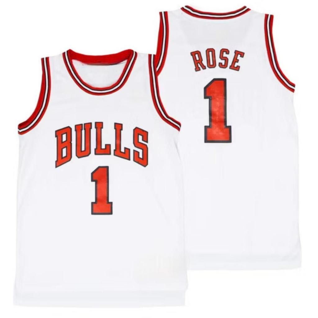 Baju Jersey Basket Swingman Derrick Rose Chicago Bulls Putih #1 - BULLS PUTIH DERRICK ROSE #1