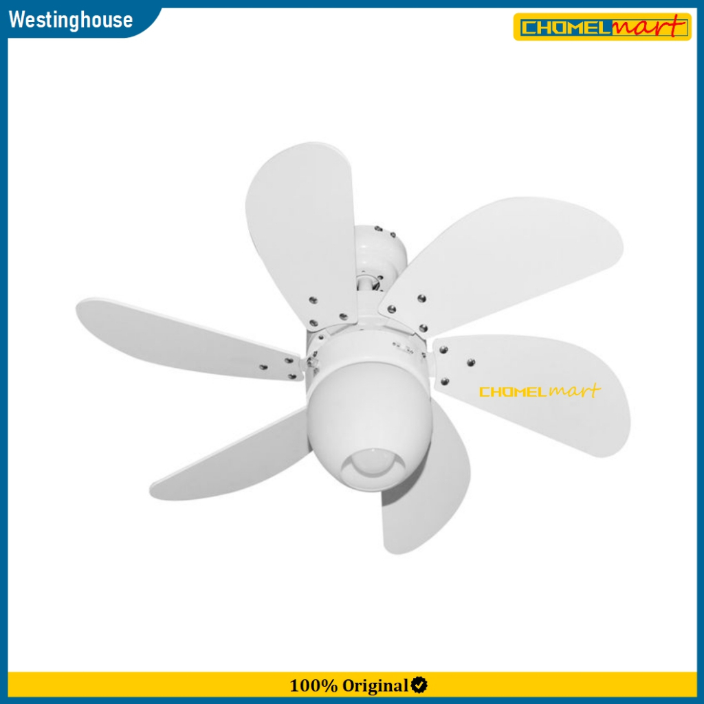 Westinghouse Turbo Swirl Kipas Angin Plafon 30 Inci 6 Bilah Warna Brushed Aluminum