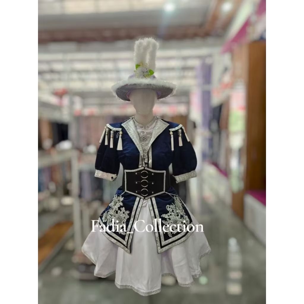 Baju Mayoret Terbaru/Baju Mayoret Navy×Putih/Baju Mayoret Mewah/Kostum Mayoret Wanita/Mayoret Drumba