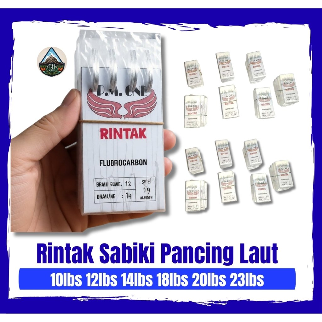 RINTAK RINTA PUTIH SABIKI FLUOROCARBON 10LBS, 12 LBS, 14LBS, 18LBS, 20LBS, 23LBS