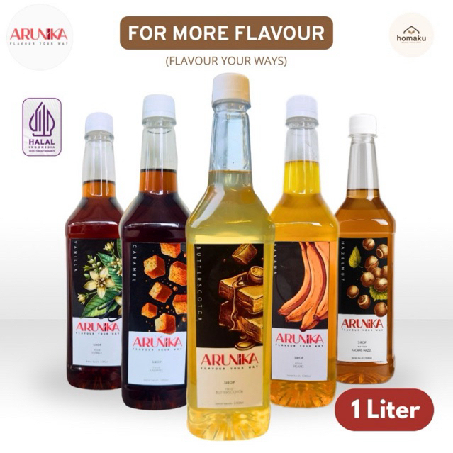 Sirup Arunika 1 Liter Aneka Rasa untuk Kopi, Latte & Minuman Kekinian