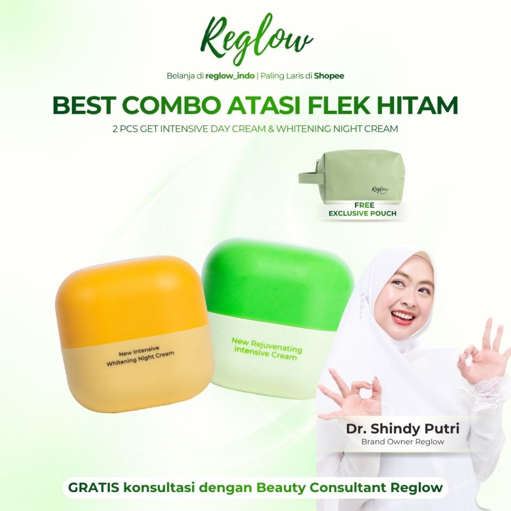 REGLOW 2PCS dr Shindy Skincare Paket Glowing Night + Day Cream Original Official Store