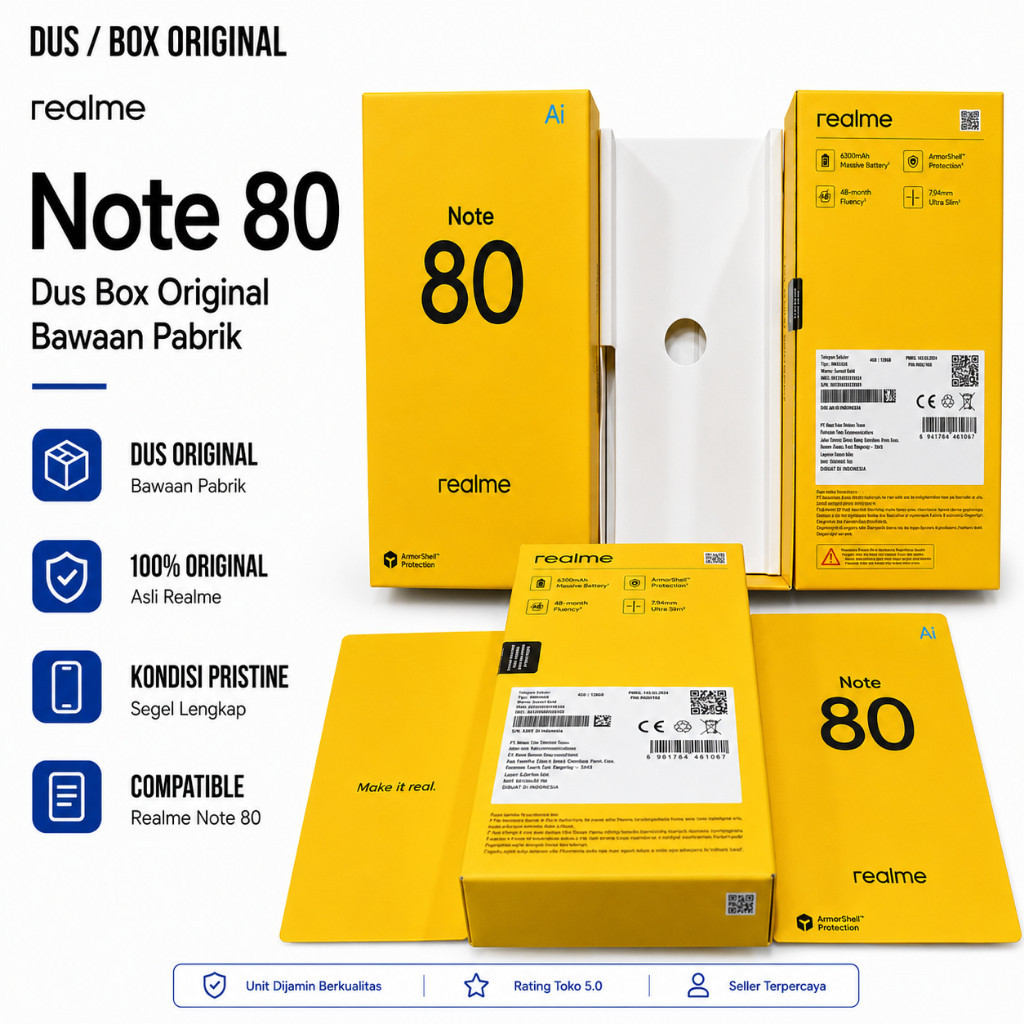 Dus Box Kardus hp realme Note 80 Ori Asli bawaan pabrik