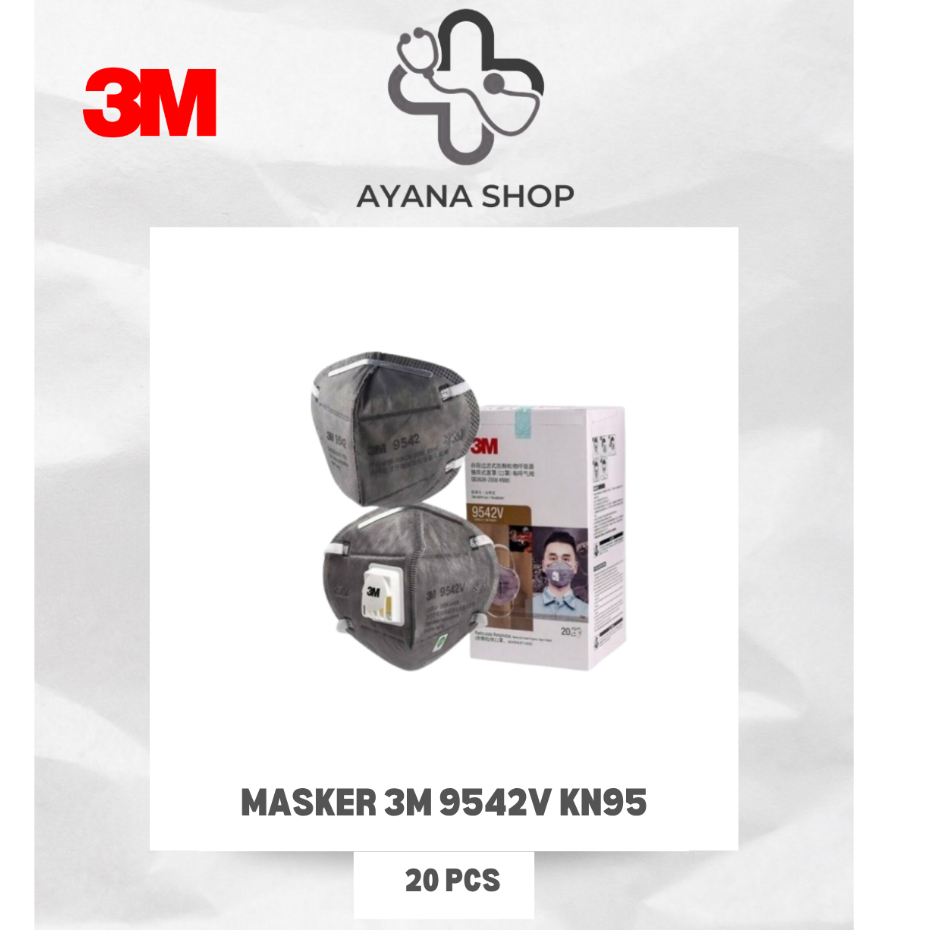 Masker 3M 9542V KN95 P2 isi 20 Pcs 1BOX