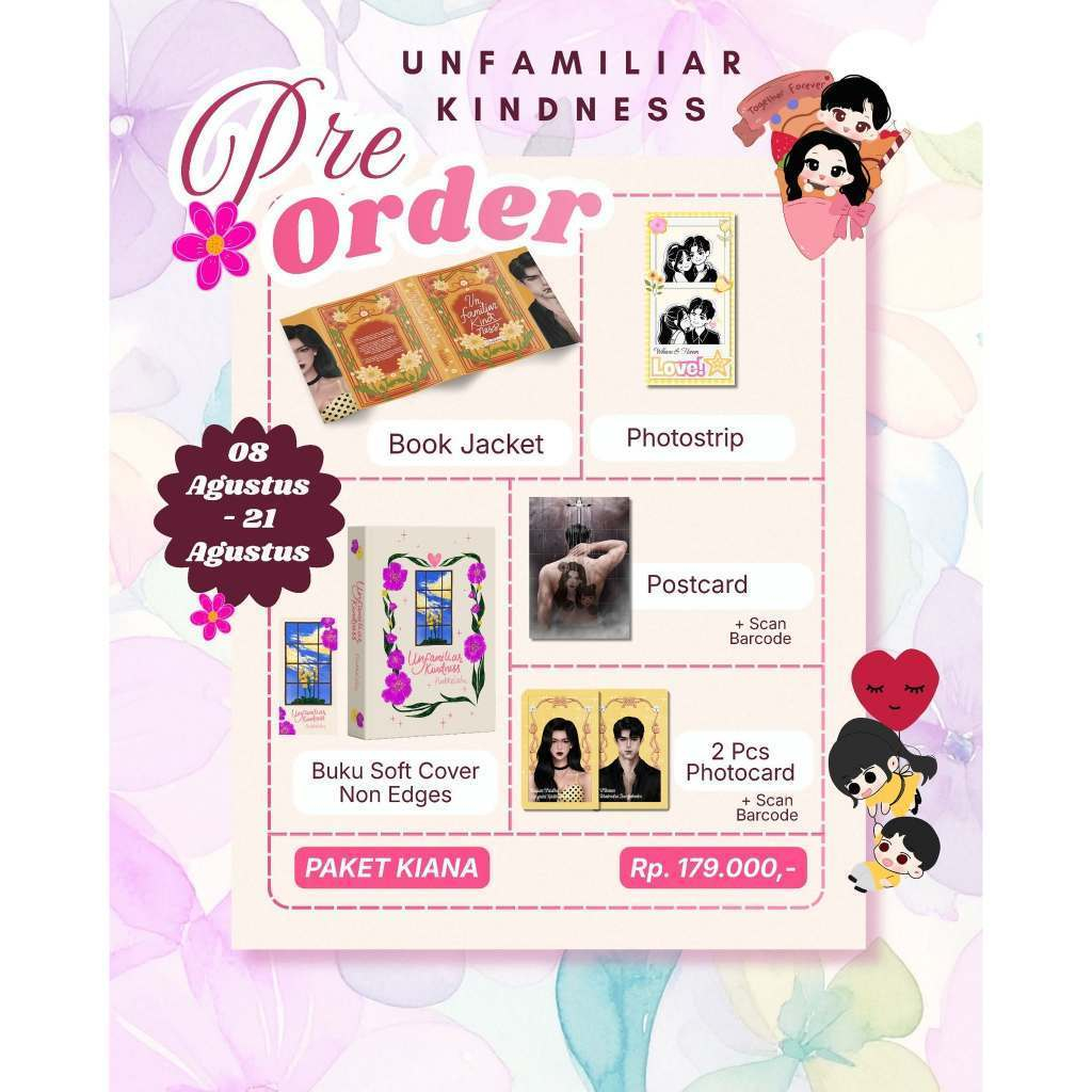 PRE ORDER -Unfamiliar Kindness by pinkkelabu PAKET KIANA Romantic Comedy, Adult Romance novel wattpa