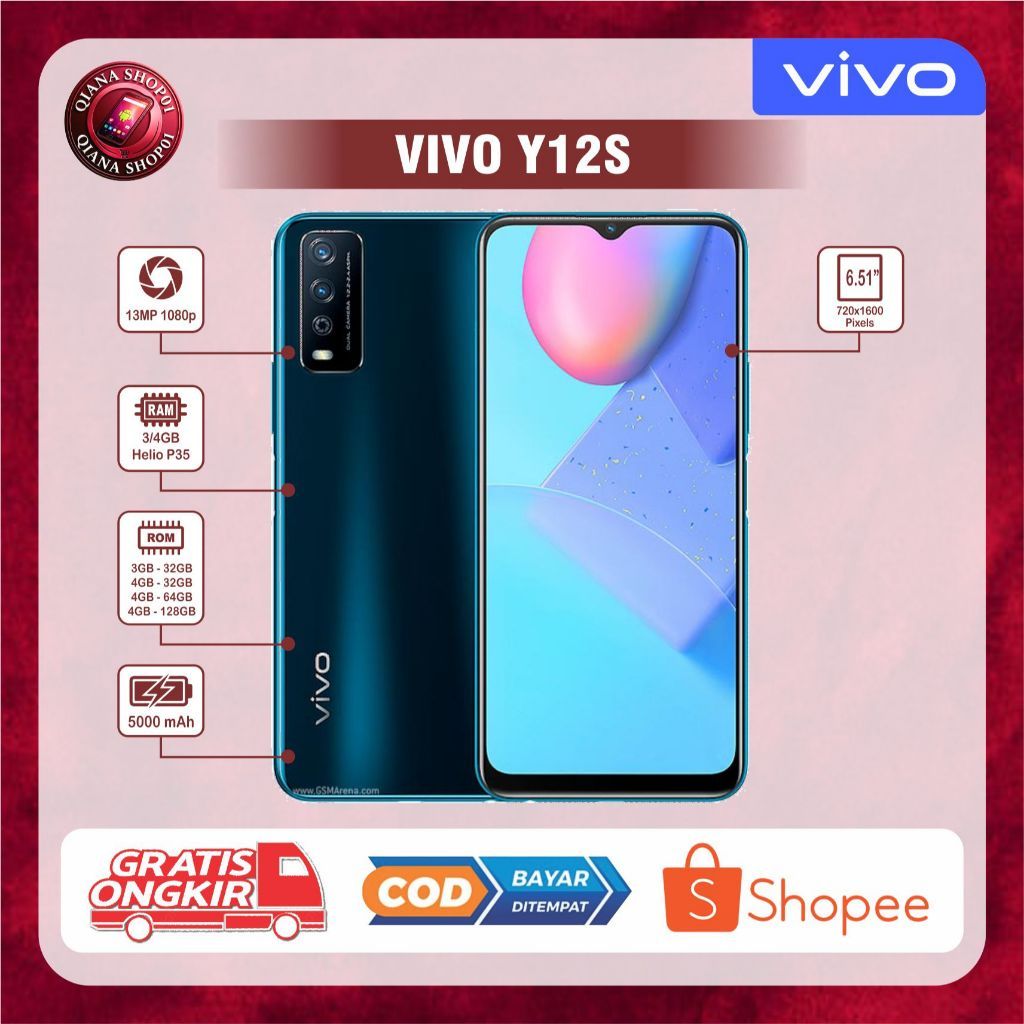 HP VIVO Y12s RAM 3/32Gb Ram 3/64 Ram 4/64 Second Normal Siap Pakai Garansi 12 bulan