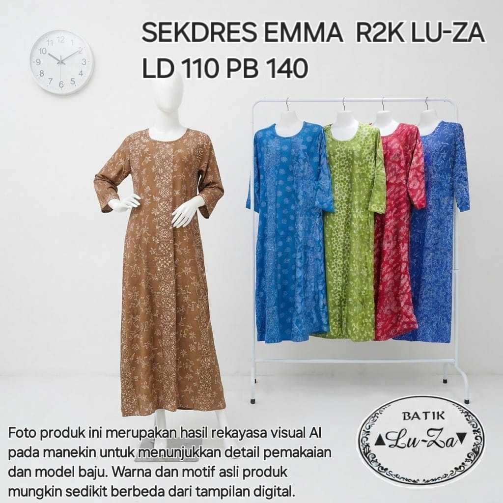 SD EMMA R2K LUZA asli ori pekalongan gamis batik bahan daster adem pondok putri tangan panjang motif