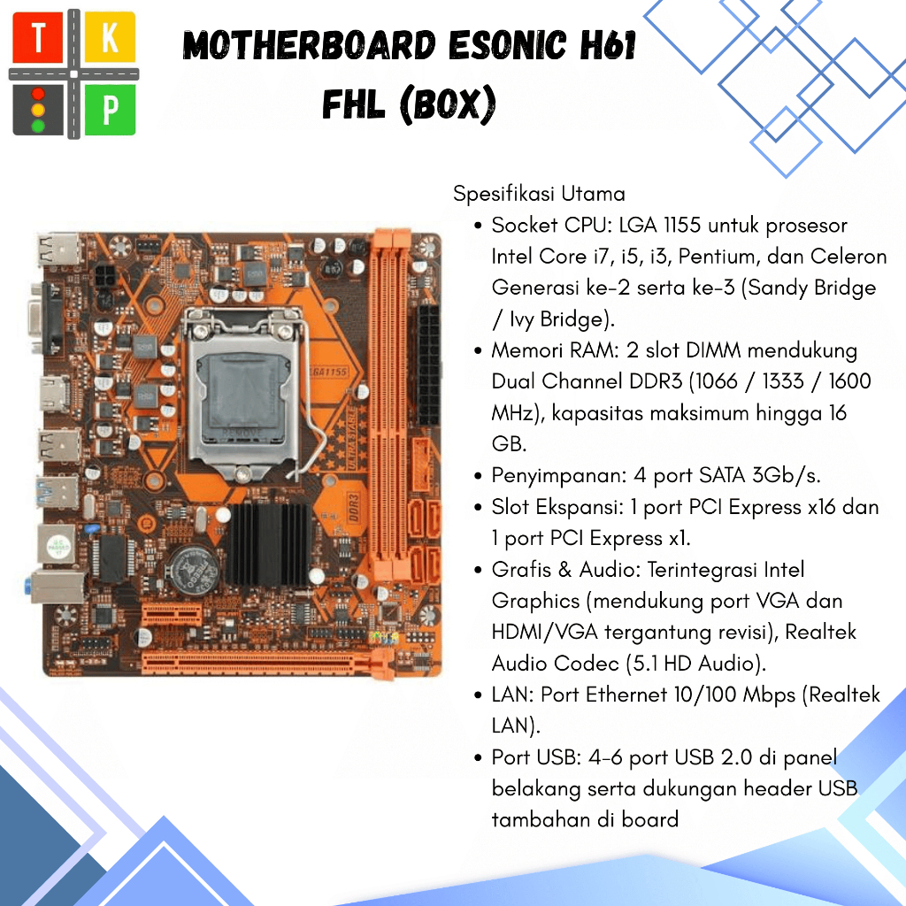 MOTHERBOARD ESONIC H61 FHL (BOX)