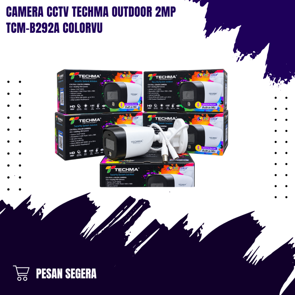 Camera CCTV Techma Outdoor 2MP TCM-B292A ColorVu