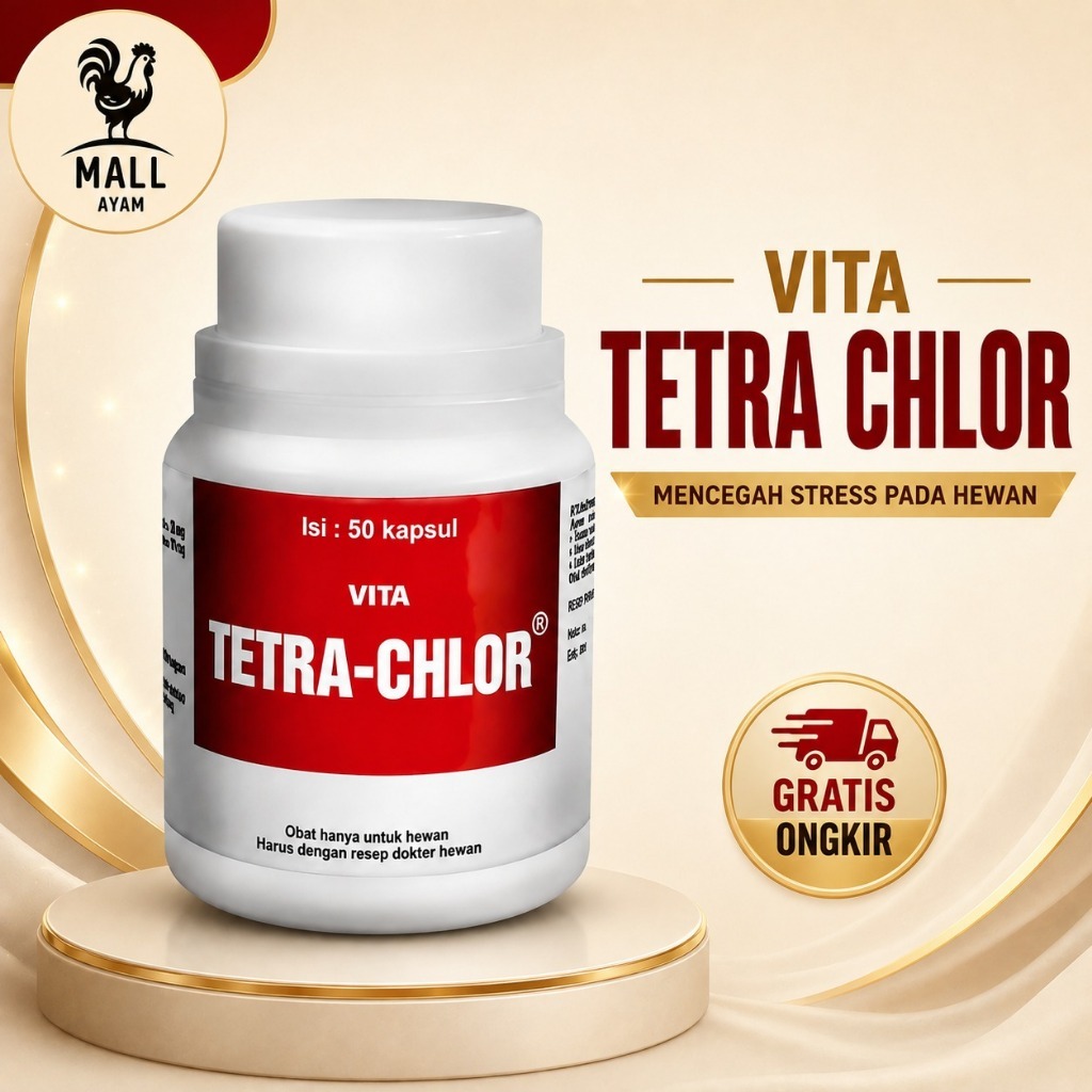 AYAM MALL Medion Vita Tetra Chlor 50 Kapsul Obat Ayam CRD Ngorok Snot Pilek Untuk Unggas Ayam Bangko