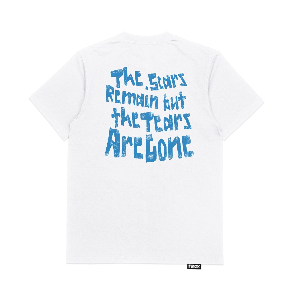 Troy Company T-Shirt White Tears Are Gone -  Kaos Pria Lengan Pendek Putih MTD 3687