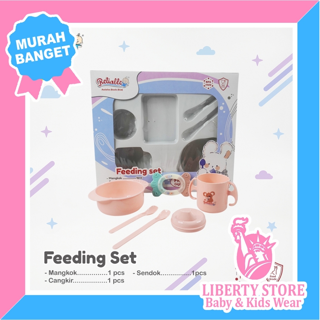 RELIABLE FEEDING SET RFS-5002 set tempat makan bayi + Free TEETHER