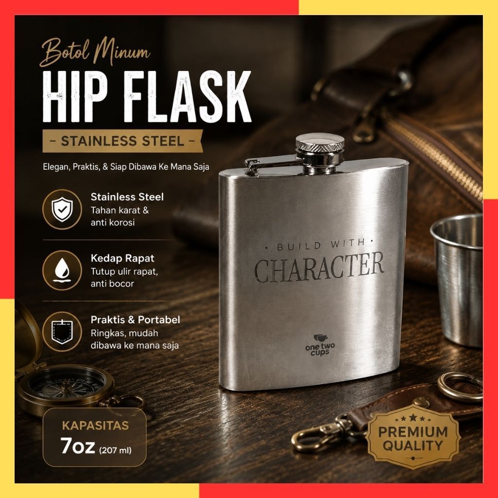Cup Botol Minuman Bir Wine Vodka Brandy Tequila Whiskey Wiski 2 Gelas Cangkir Stainless Steel