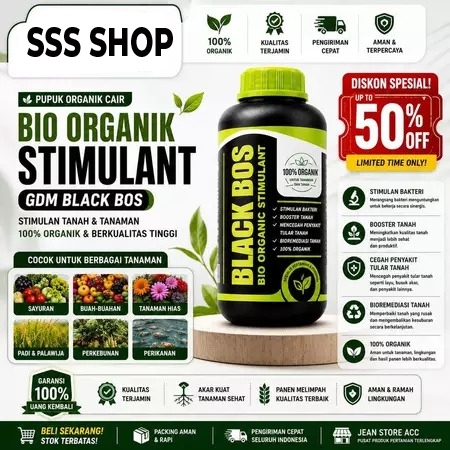 Bio Organic Stimulant GDM Black BOS 1Kg Pupuk Organik Cair Perangsang Akar Booster Tanah Penyubur Ta